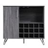 Lochner Mid Century Modern Wine Rack Bar Cabinet