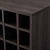 Ridgecrest Mid Century Modern Wine Rack Bar Cabinet GREY OAK